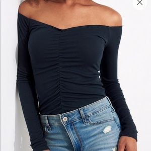 Ruched off the shoulder top
